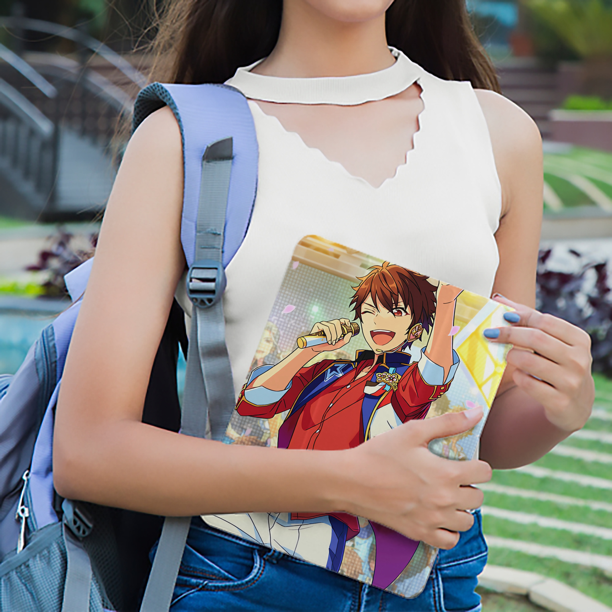 あんさんぶるスターズ! Ensemble Stars IPad ケース ペン収納付き 三つ折りスタンド PUレザー×シリコン 対応機種9.5/10.5/10.9インチ