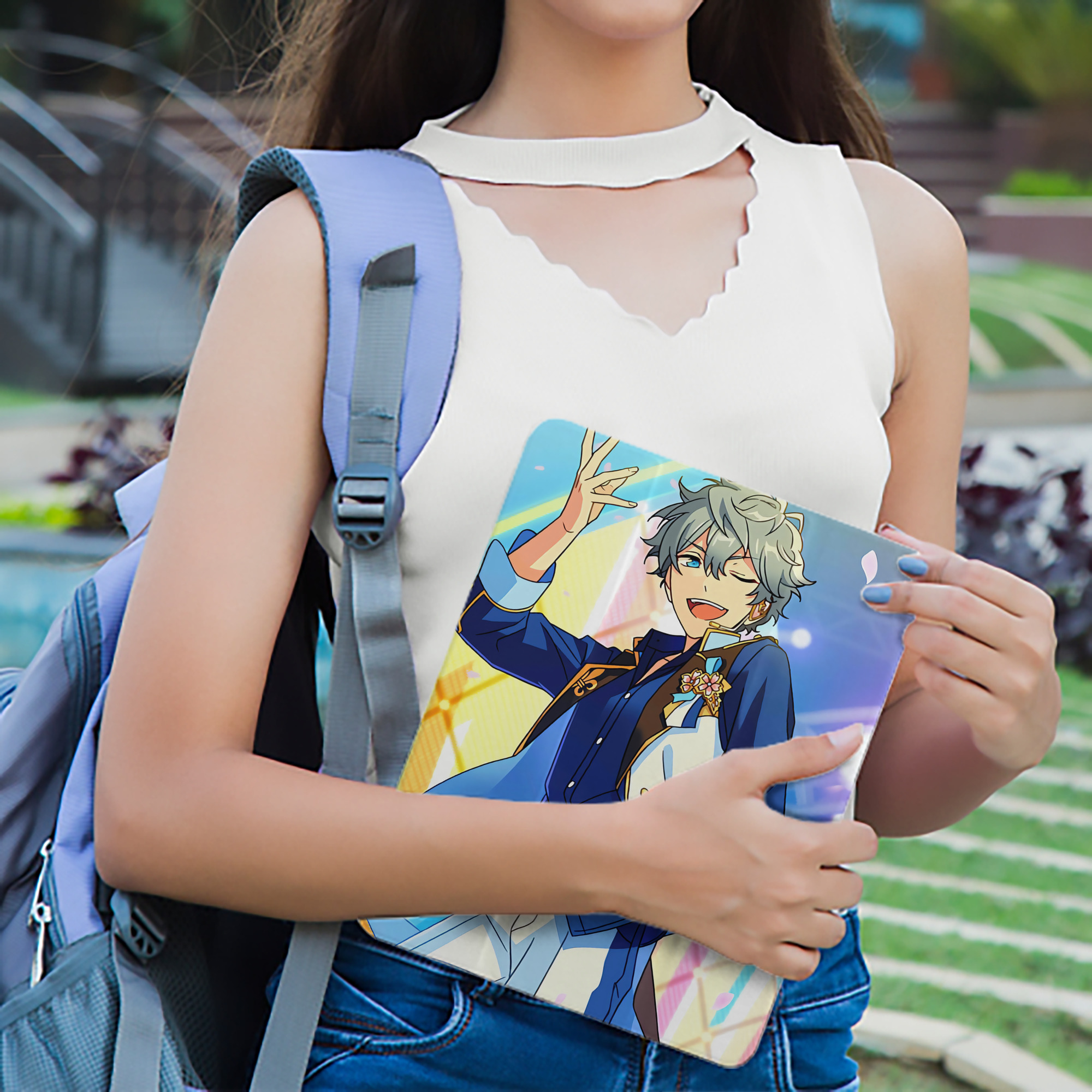 あんさんぶるスターズ! Ensemble Stars IPad ケース ペン収納付き 三つ折りスタンド PUレザー×シリコン 対応機種9.5/10.5/10.9インチ