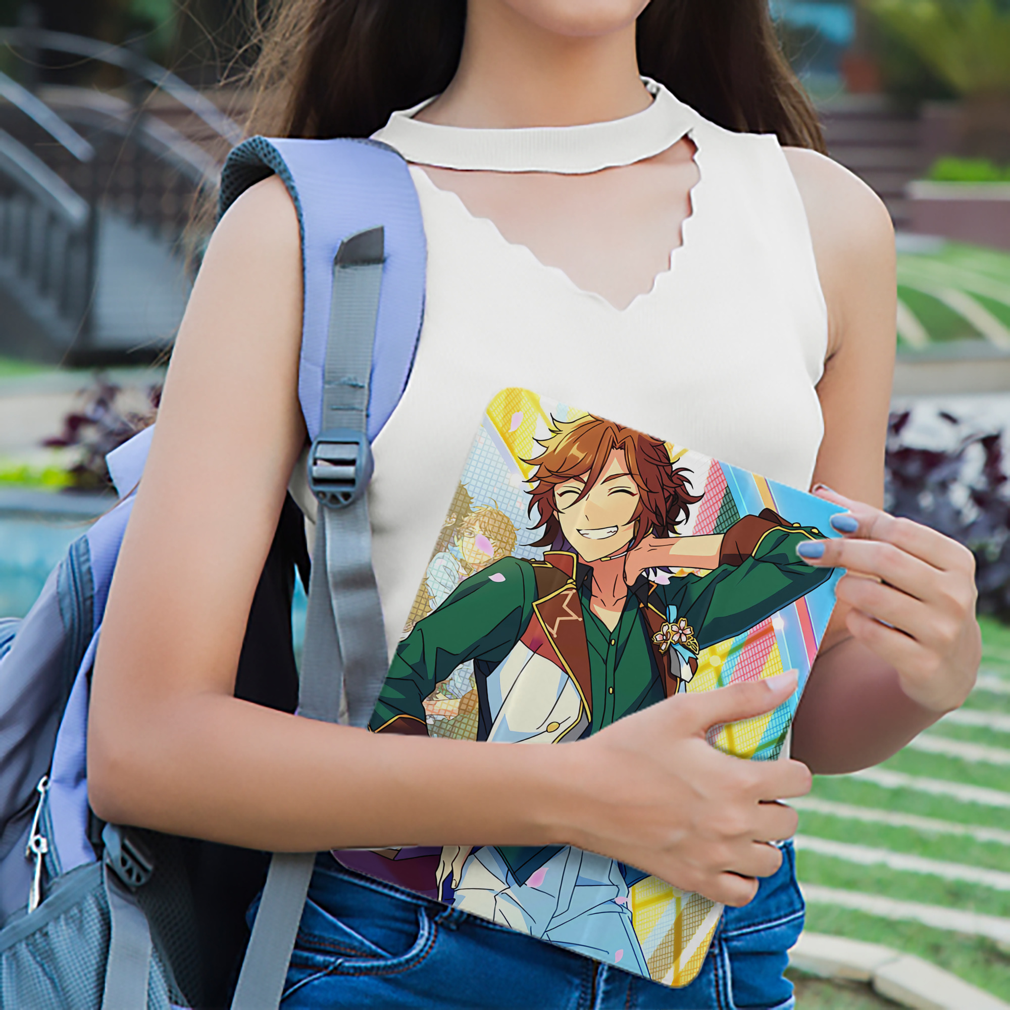 あんさんぶるスターズ! Ensemble Stars IPad ケース ペン収納付き 三つ折りスタンド PUレザー×シリコン 対応機種9.5/10.5/10.9インチ
