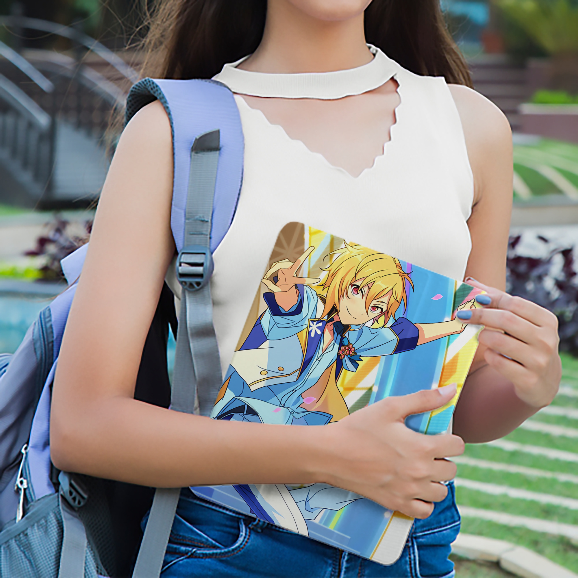 あんさんぶるスターズ! Ensemble Stars IPad ケース ペン収納付き 三つ折りスタンド PUレザー×シリコン 対応機種9.5/10.5/10.9インチ