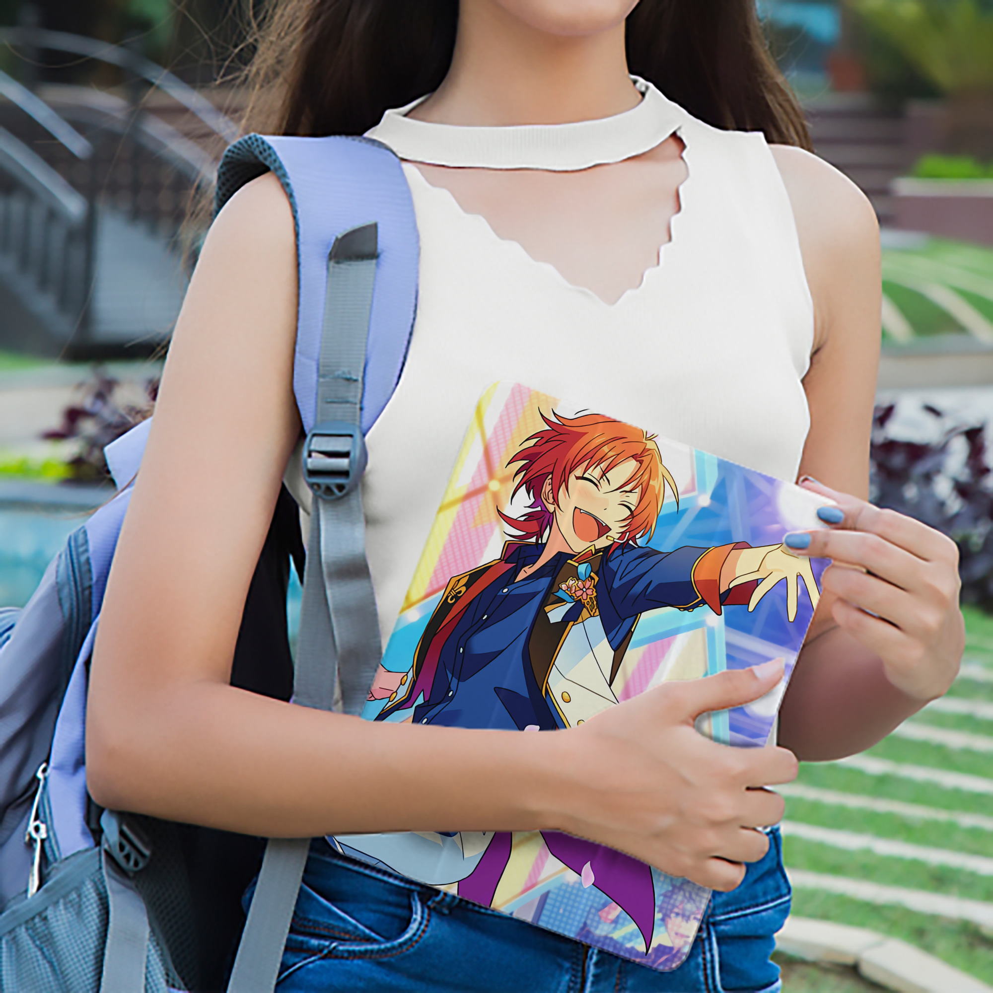 あんさんぶるスターズ! Ensemble Stars IPad ケース ペン収納付き 三つ折りスタンド PUレザー×シリコン 対応機種9.5/10.5/10.9インチ