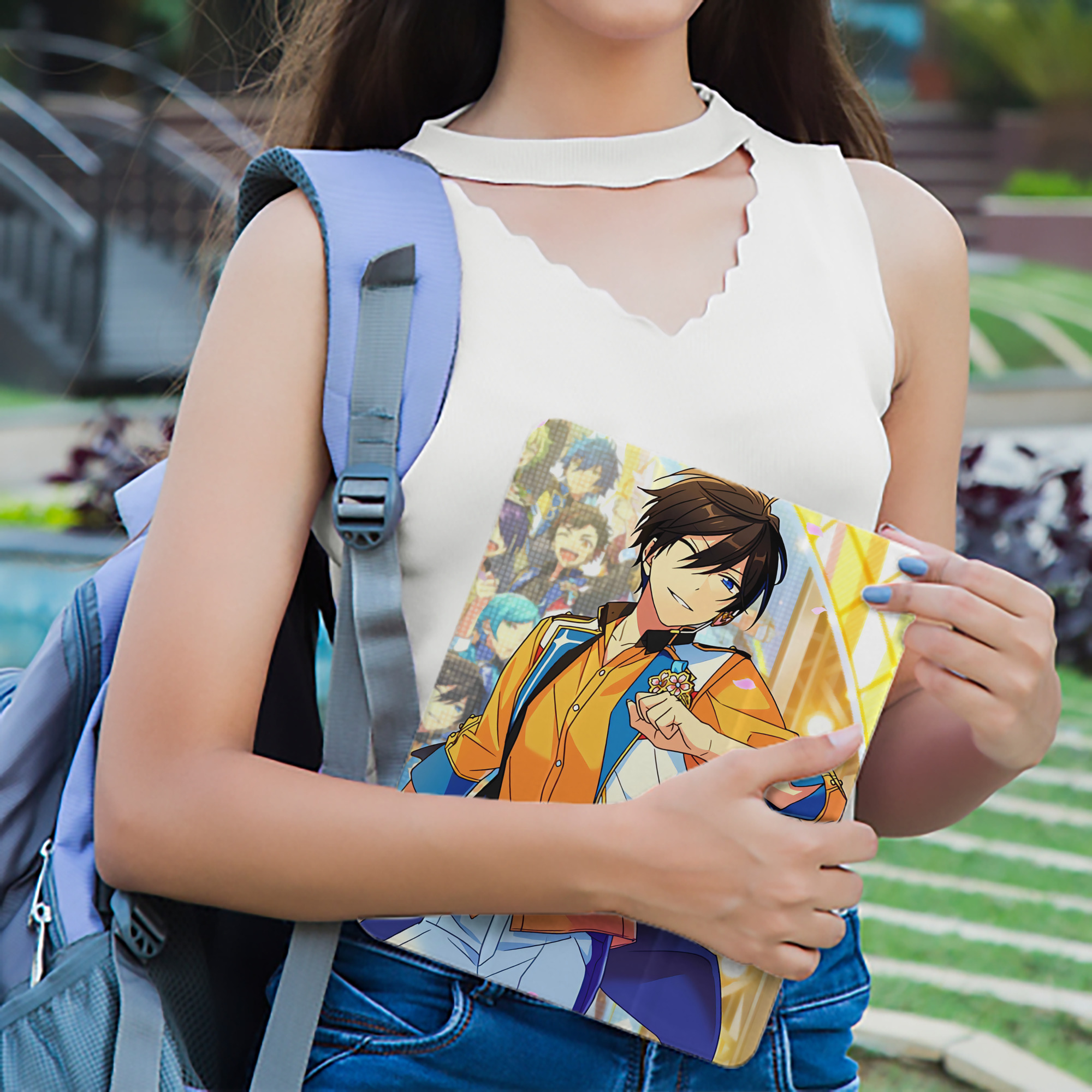 あんさんぶるスターズ! Ensemble Stars IPad ケース ペン収納付き 三つ折りスタンド PUレザー×シリコン 対応機種9.5/10.5/10.9インチ