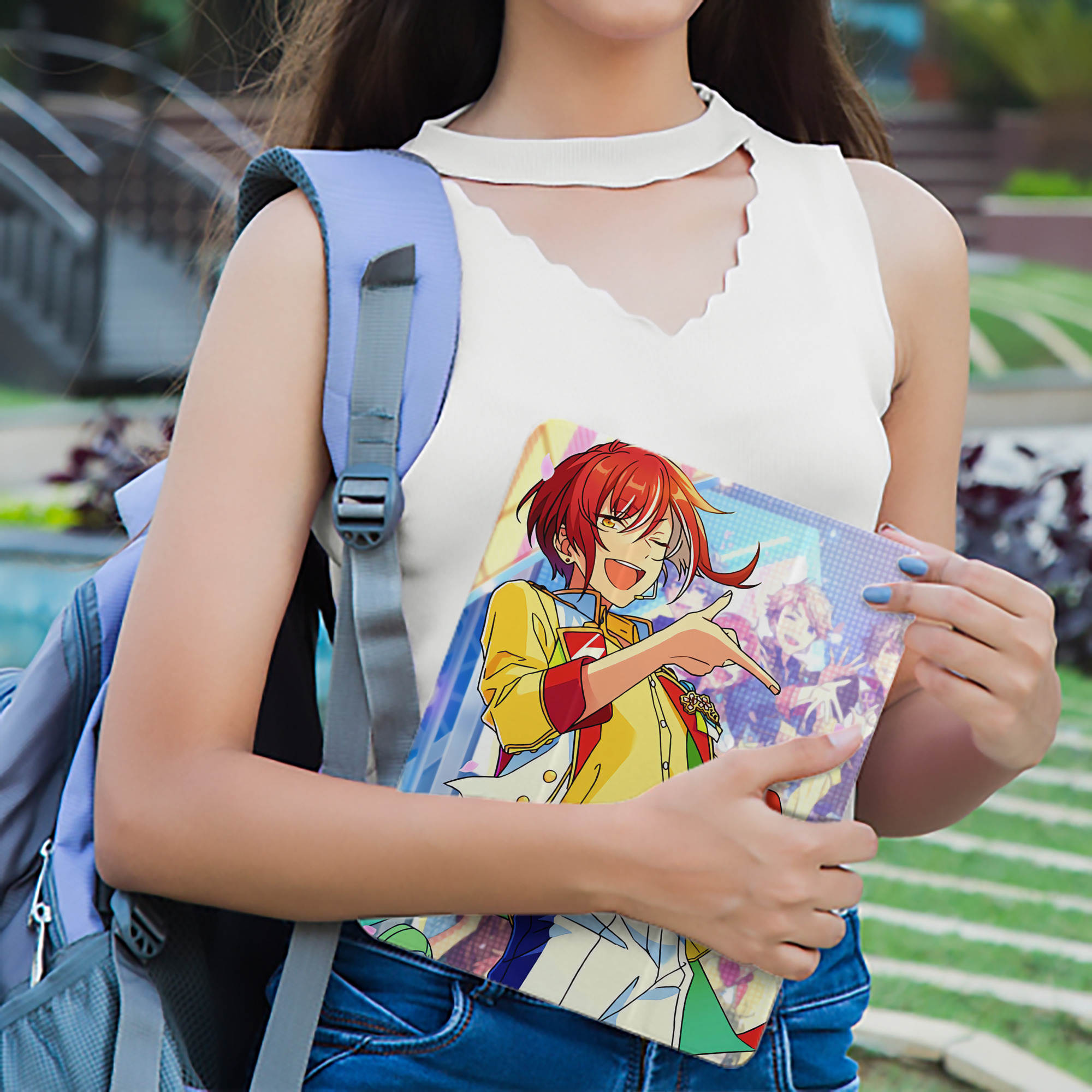 あんさんぶるスターズ! Ensemble Stars IPad ケース ペン収納付き 三つ折りスタンド PUレザー×シリコン 対応機種9.5/10.5/10.9インチ