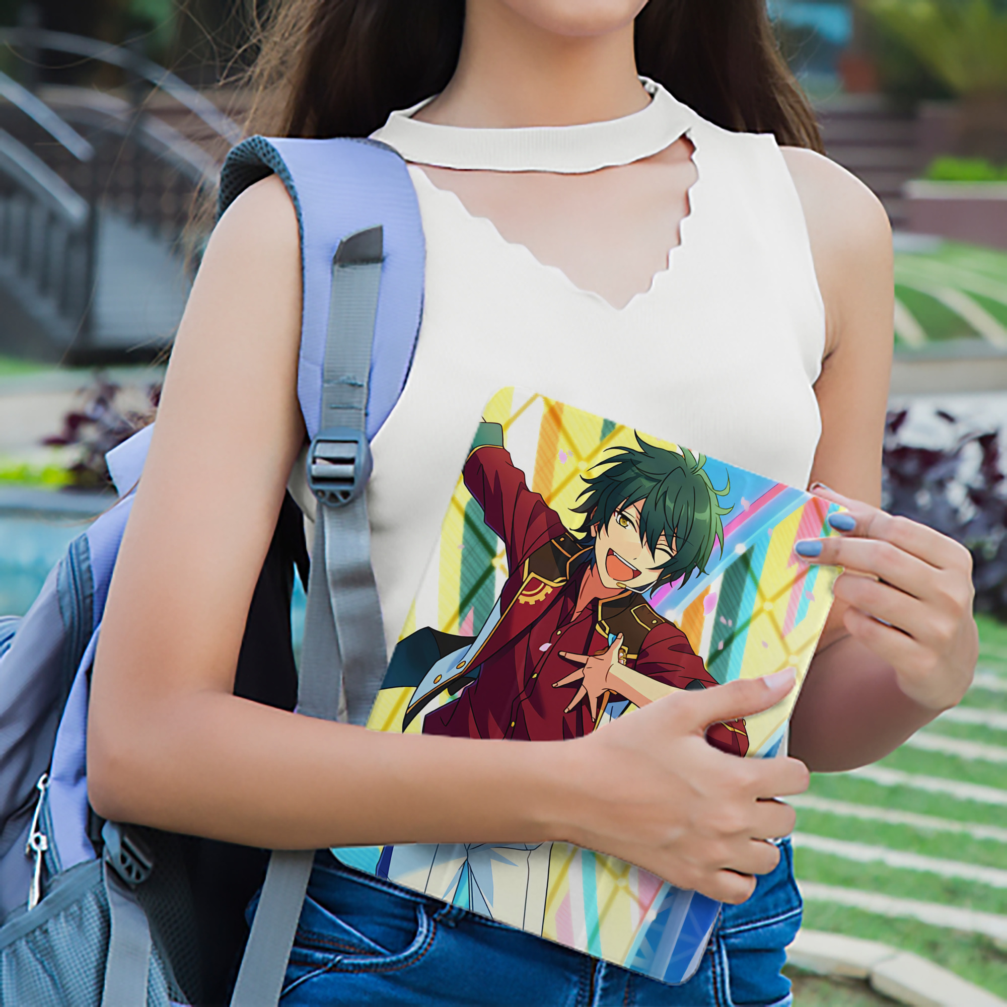 あんさんぶるスターズ! Ensemble Stars IPad ケース ペン収納付き 三つ折りスタンド PUレザー×シリコン 対応機種9.5/10.5/10.9インチ