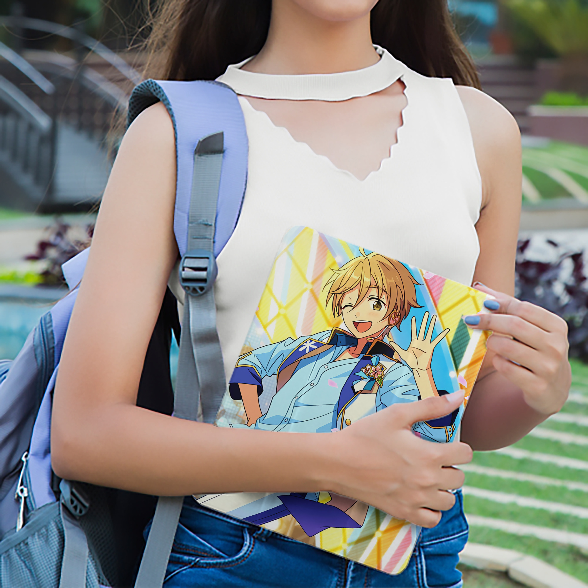 あんさんぶるスターズ! Ensemble Stars IPad ケース ペン収納付き 三つ折りスタンド PUレザー×シリコン 対応機種9.5/10.5/10.9インチ