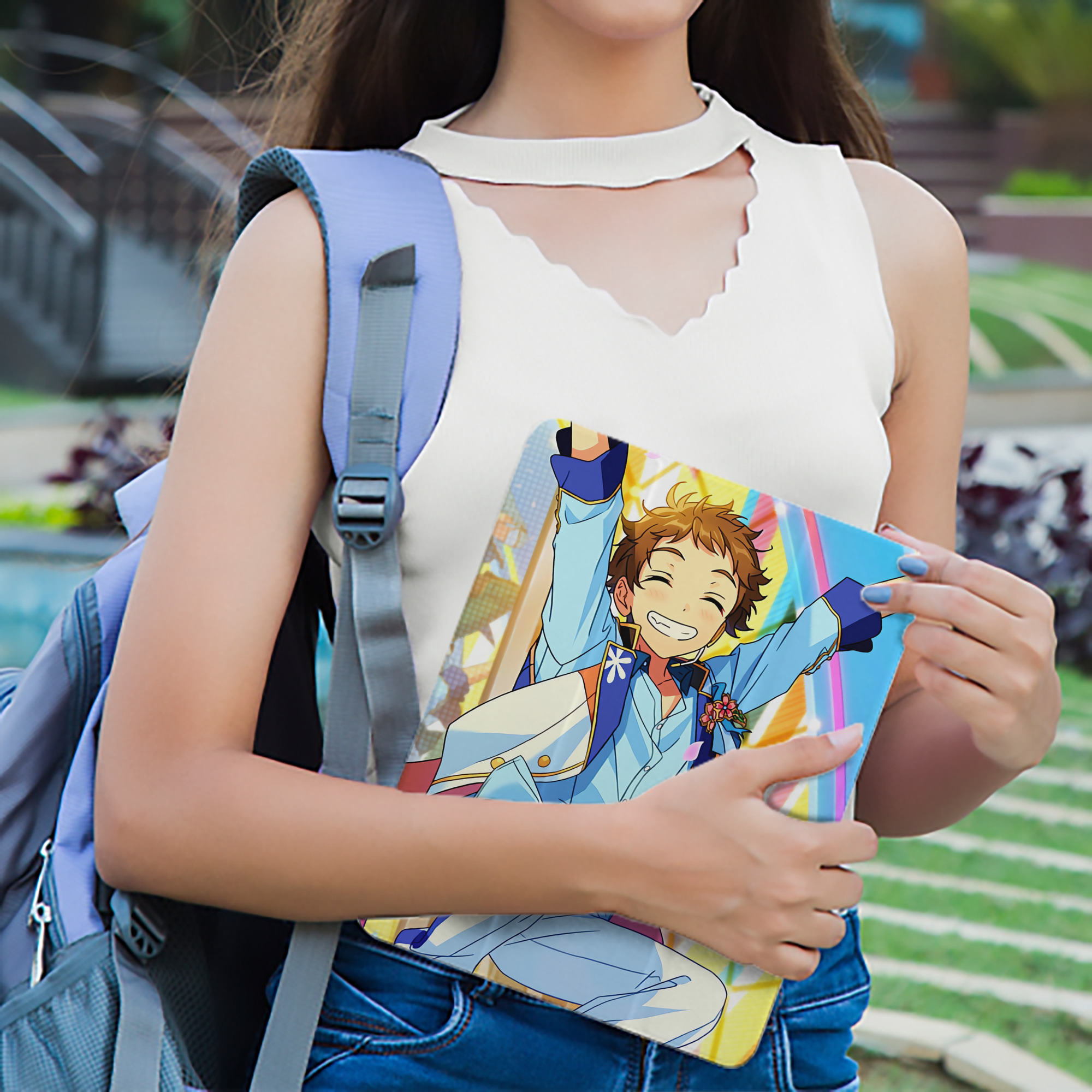 あんさんぶるスターズ! Ensemble Stars IPad ケース ペン収納付き 三つ折りスタンド PUレザー×シリコン 対応機種9.5/10.5/10.9インチ