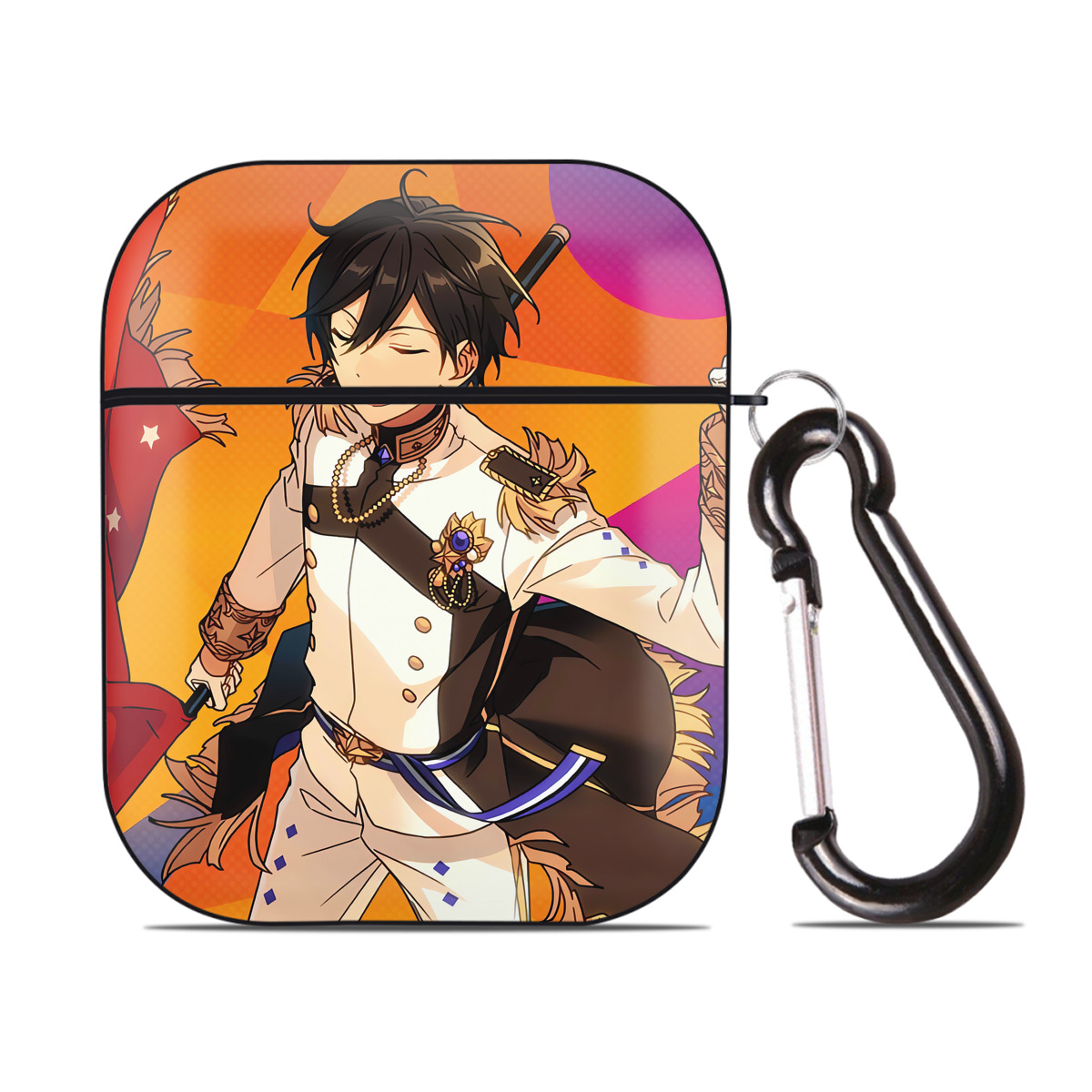 （画像用） あんさんぶるスターズ! Ensemble Stars AirPods 第2世代保護ケース ハードシェル ブラック 耐衝撃・防指紋・カラビナ付き