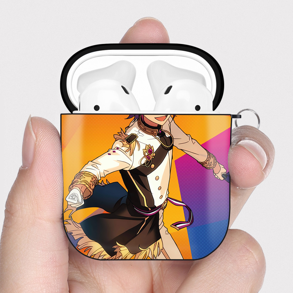（画像用） あんさんぶるスターズ! Ensemble Stars AirPods 第2世代保護ケース ハードシェル ブラック 耐衝撃・防指紋・カラビナ付き