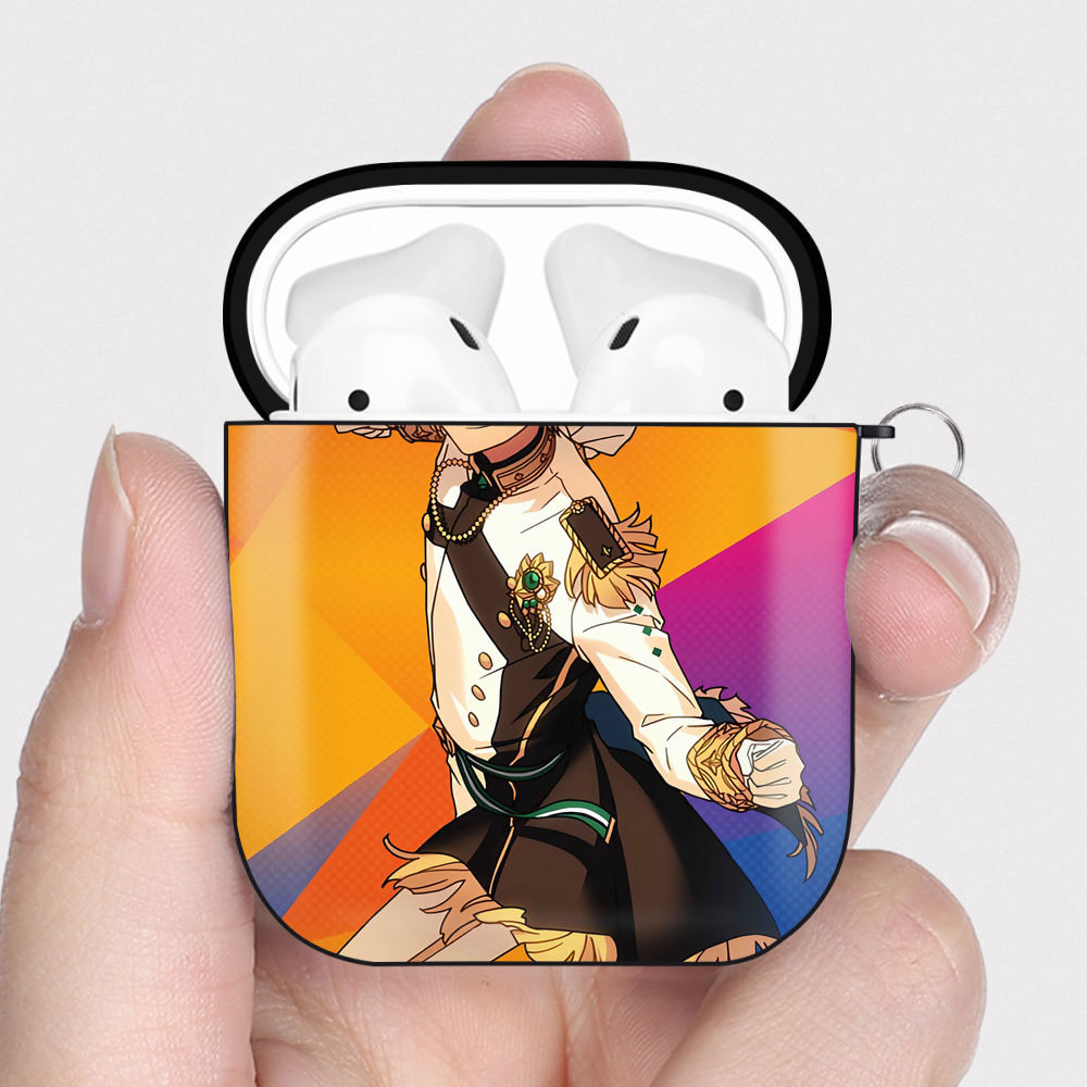 （画像用） あんさんぶるスターズ! Ensemble Stars AirPods 第2世代保護ケース ハードシェル ブラック 耐衝撃・防指紋・カラビナ付き
