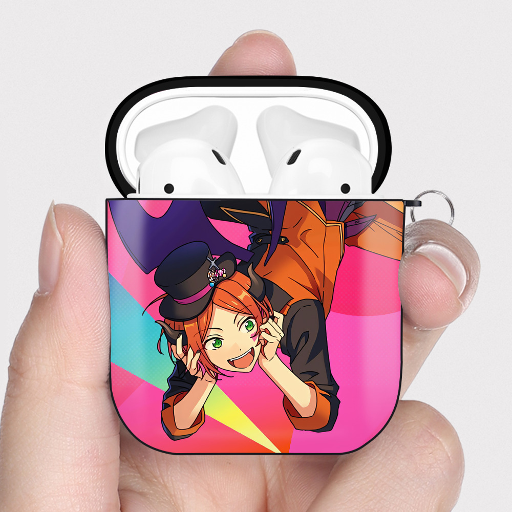 （画像用） あんさんぶるスターズ! Ensemble Stars AirPods 第2世代保護ケース ハードシェル ブラック 耐衝撃・防指紋・カラビナ付き