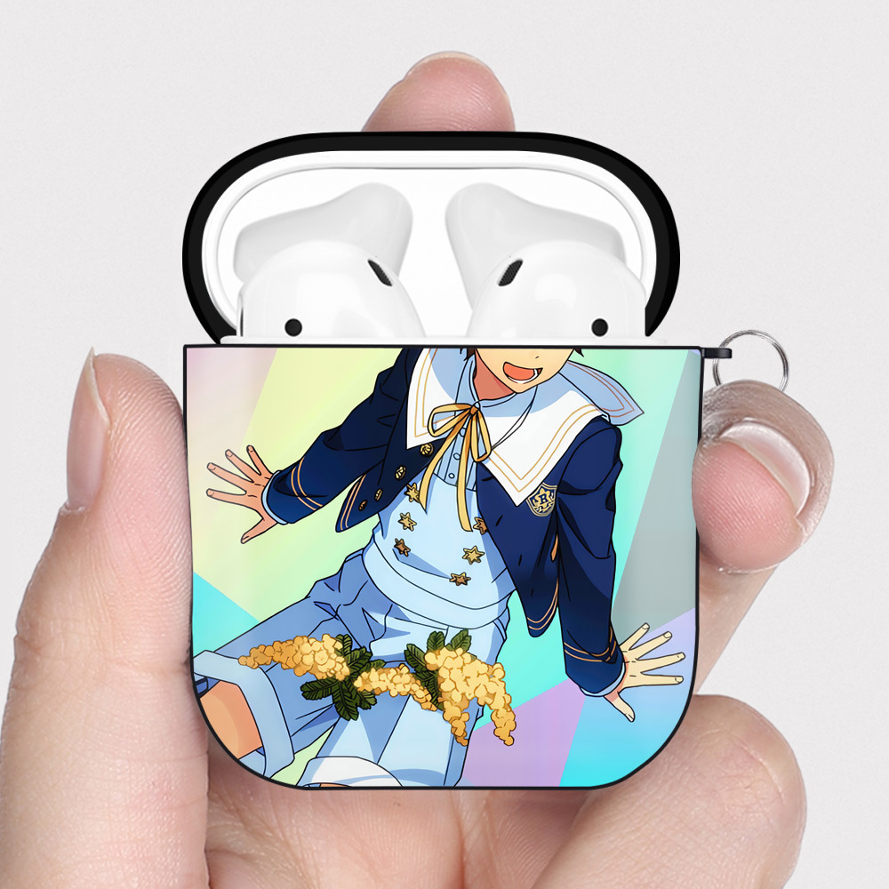 （画像用） あんさんぶるスターズ! Ensemble Stars AirPods 第2世代保護ケース ハードシェル ブラック 耐衝撃・防指紋・カラビナ付き