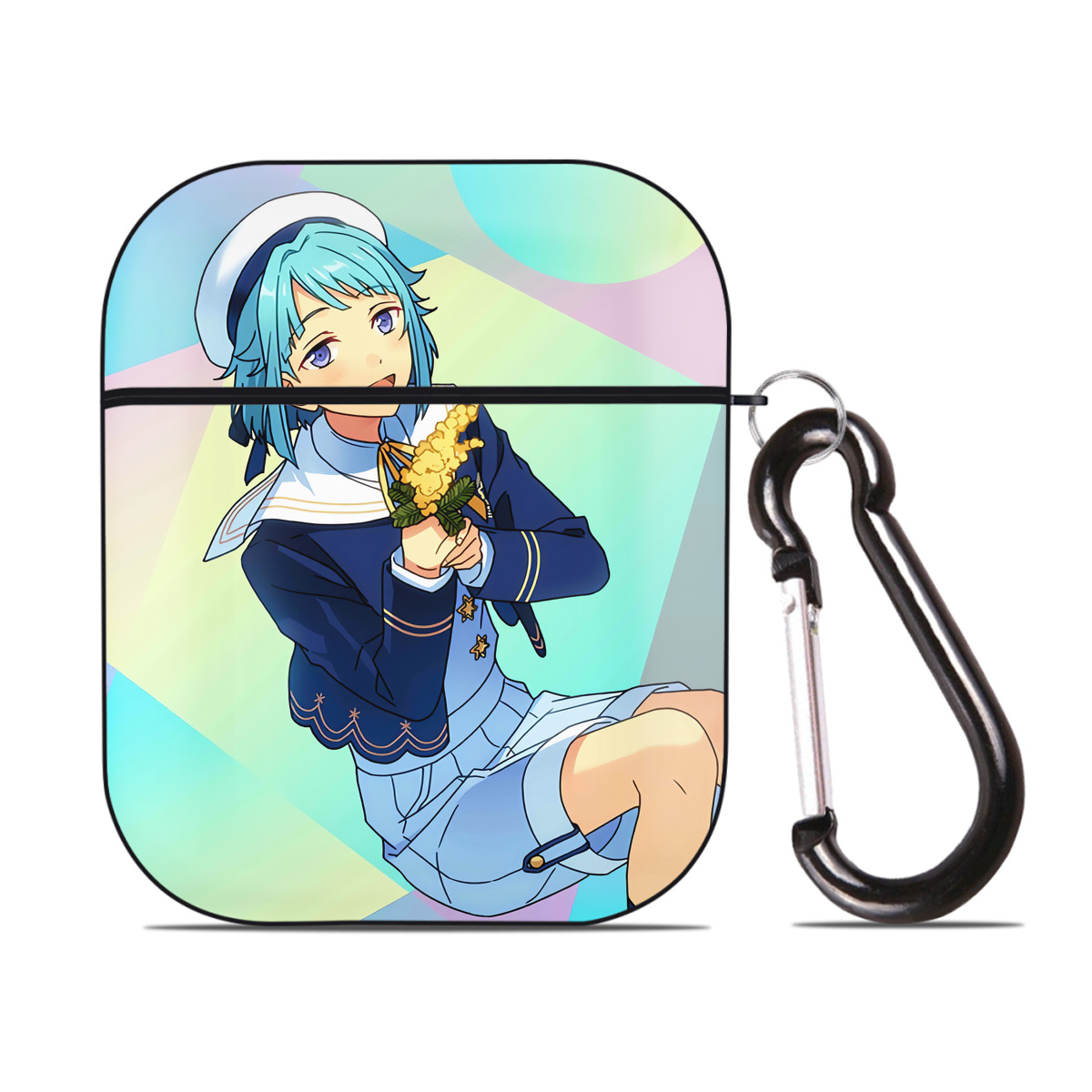 （画像用） あんさんぶるスターズ! Ensemble Stars AirPods 第2世代保護ケース ハードシェル ブラック 耐衝撃・防指紋・カラビナ付き