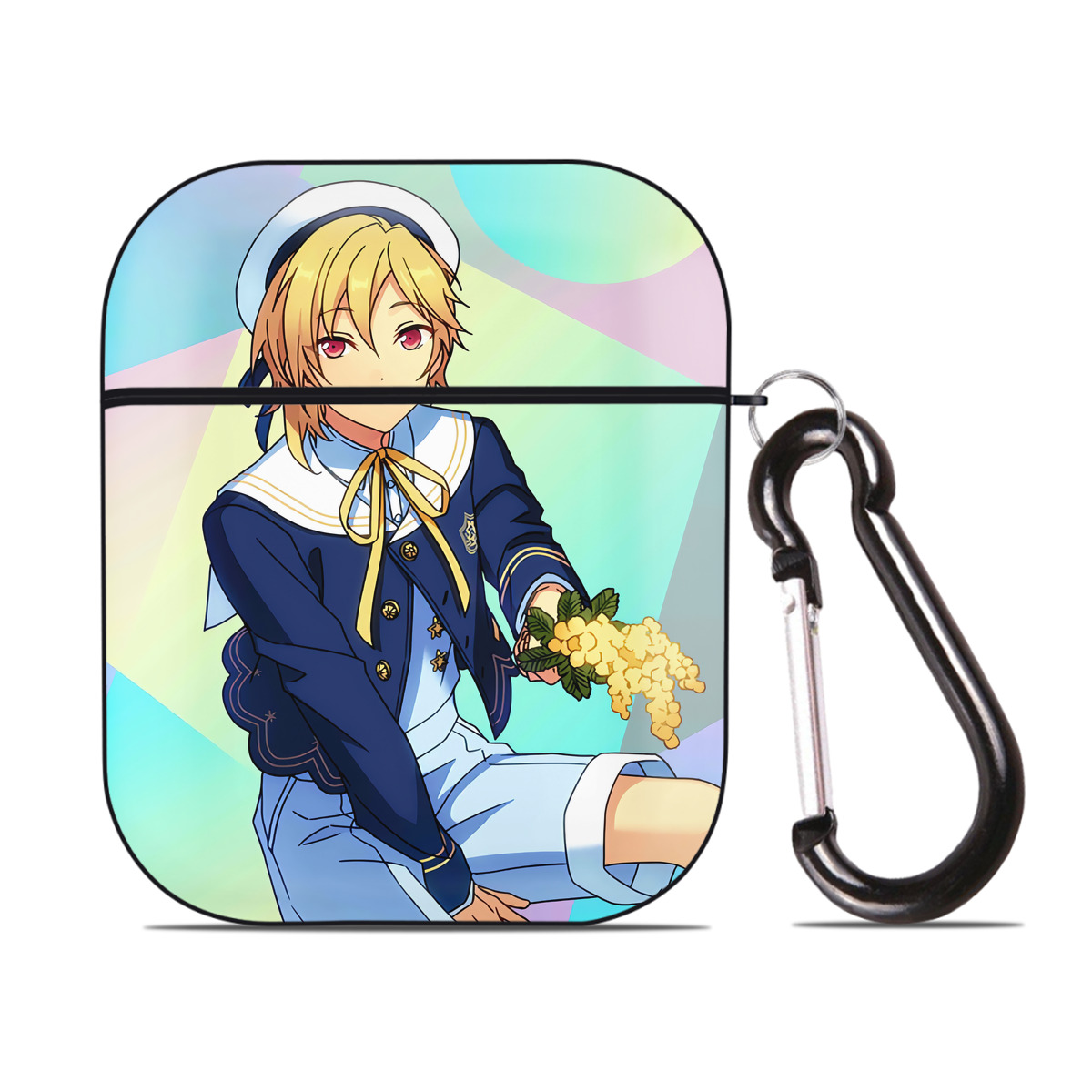 （画像用） あんさんぶるスターズ! Ensemble Stars AirPods 第2世代保護ケース ハードシェル ブラック 耐衝撃・防指紋・カラビナ付き