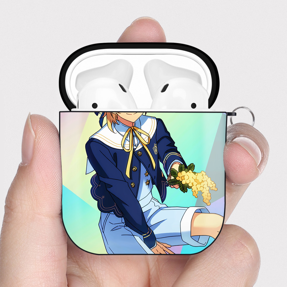 （画像用） あんさんぶるスターズ! Ensemble Stars AirPods 第2世代保護ケース ハードシェル ブラック 耐衝撃・防指紋・カラビナ付き