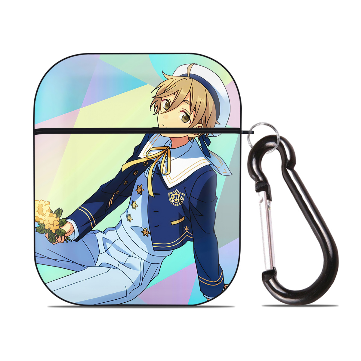 （画像用） あんさんぶるスターズ! Ensemble Stars AirPods 第2世代保護ケース ハードシェル ブラック 耐衝撃・防指紋・カラビナ付き