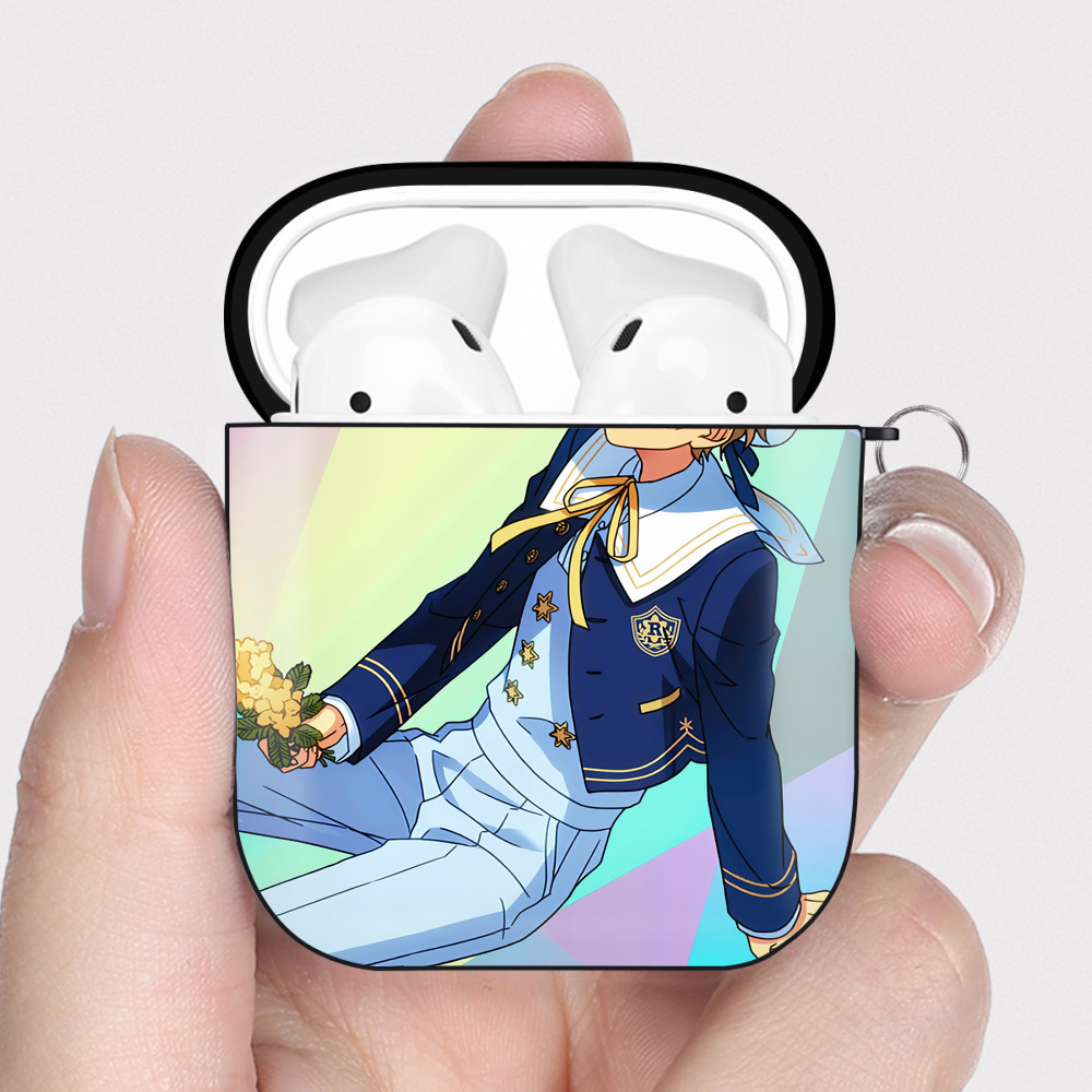 （画像用） あんさんぶるスターズ! Ensemble Stars AirPods 第2世代保護ケース ハードシェル ブラック 耐衝撃・防指紋・カラビナ付き