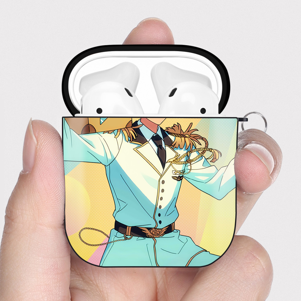 （画像用） あんさんぶるスターズ! Ensemble Stars AirPods 第2世代保護ケース ハードシェル ブラック 耐衝撃・防指紋・カラビナ付き