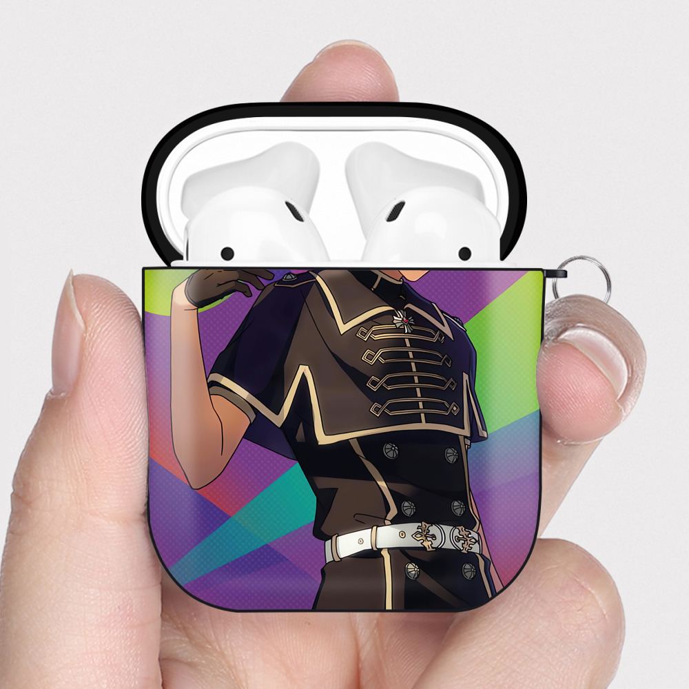 （画像用） あんさんぶるスターズ! Ensemble Stars AirPods 第2世代保護ケース ハードシェル ブラック 耐衝撃・防指紋・カラビナ付き