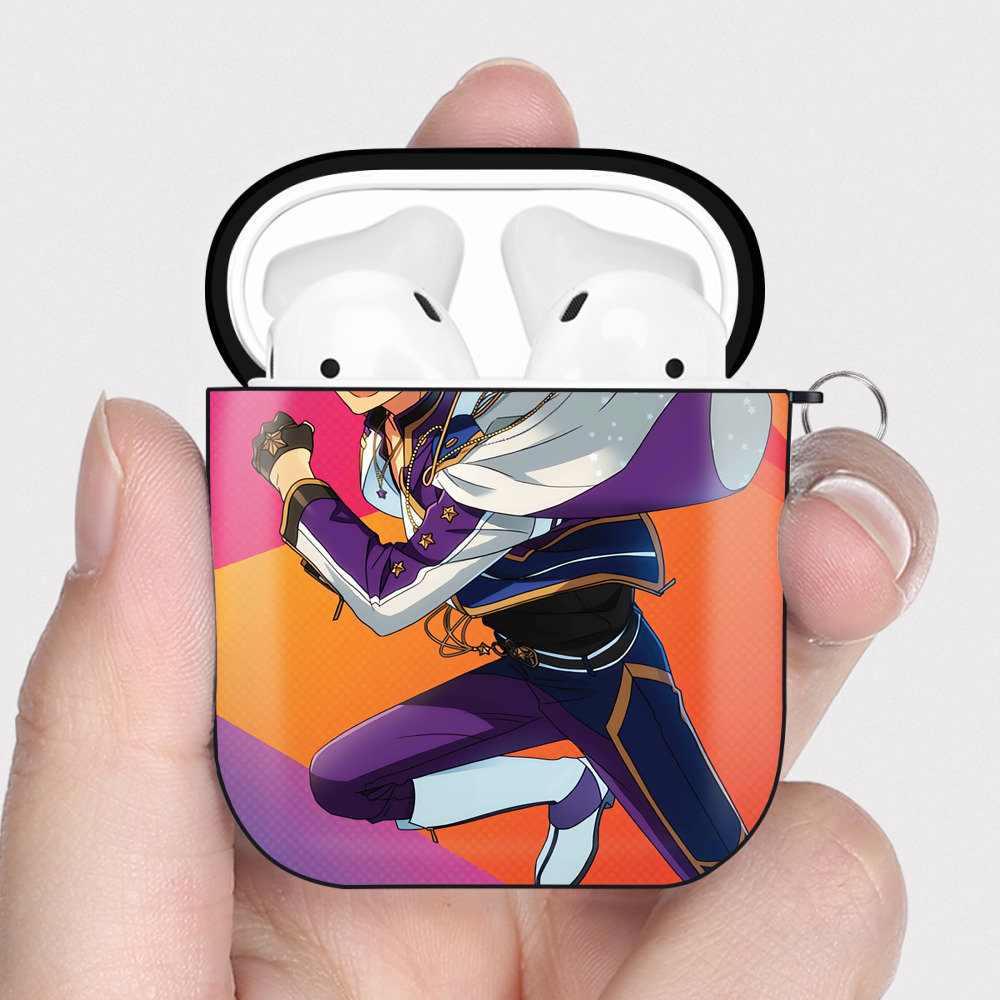 （画像用） あんさんぶるスターズ! Ensemble Stars AirPods 第2世代保護ケース ハードシェル ブラック 耐衝撃・防指紋・カラビナ付き