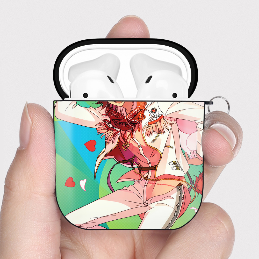 （画像用） あんさんぶるスターズ! Ensemble Stars AirPods 第2世代保護ケース ハードシェル ブラック 耐衝撃・防指紋・カラビナ付き