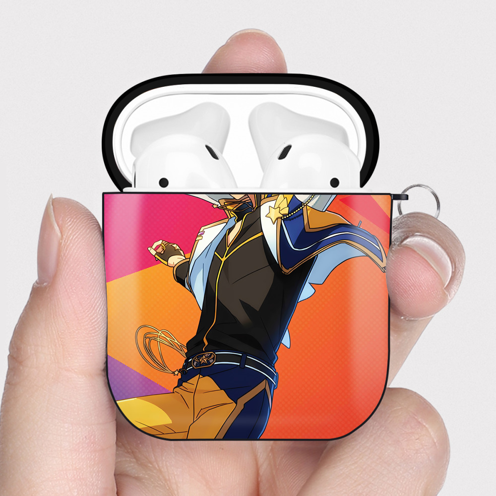 （画像用） あんさんぶるスターズ! Ensemble Stars AirPods 第2世代保護ケース ハードシェル ブラック 耐衝撃・防指紋・カラビナ付き