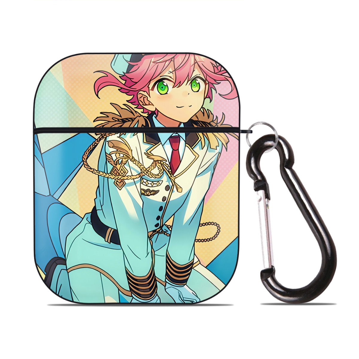 （画像用） あんさんぶるスターズ! Ensemble Stars AirPods 第2世代保護ケース ハードシェル ブラック 耐衝撃・防指紋・カラビナ付き