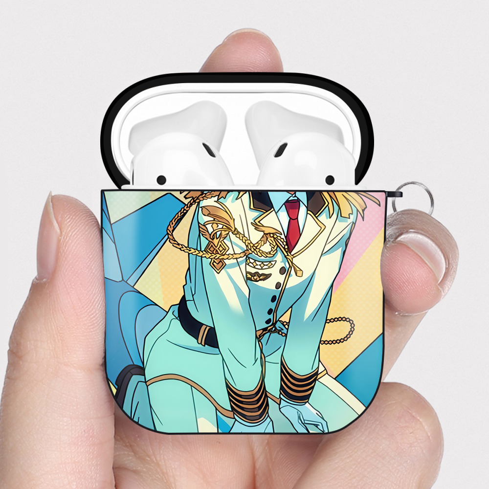 （画像用） あんさんぶるスターズ! Ensemble Stars AirPods 第2世代保護ケース ハードシェル ブラック 耐衝撃・防指紋・カラビナ付き