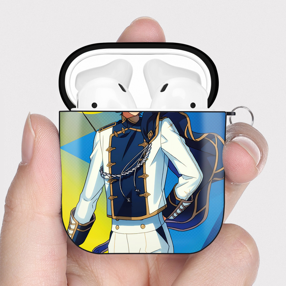 （画像用） あんさんぶるスターズ! Ensemble Stars AirPods 第2世代保護ケース ハードシェル ブラック 耐衝撃・防指紋・カラビナ付き