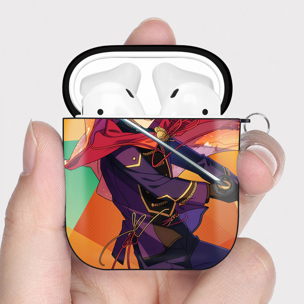 （画像用） あんさんぶるスターズ! Ensemble Stars AirPods 第2世代保護ケース ハードシェル ブラック 耐衝撃・防指紋・カラビナ付き