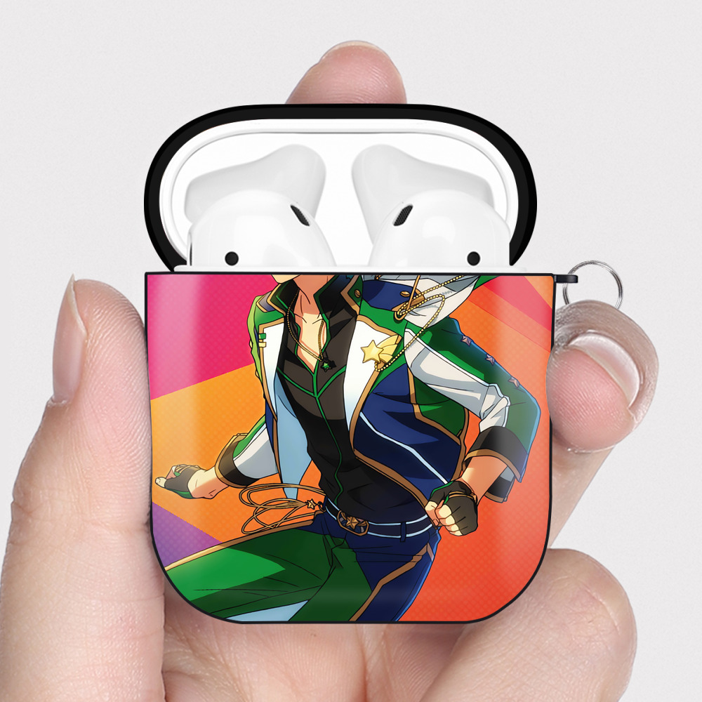 （画像用） あんさんぶるスターズ! Ensemble Stars AirPods 第2世代保護ケース ハードシェル ブラック 耐衝撃・防指紋・カラビナ付き