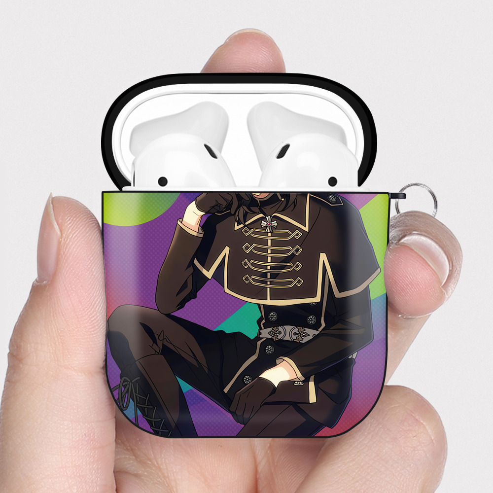 （画像用） あんさんぶるスターズ! Ensemble Stars AirPods 第2世代保護ケース ハードシェル ブラック 耐衝撃・防指紋・カラビナ付き