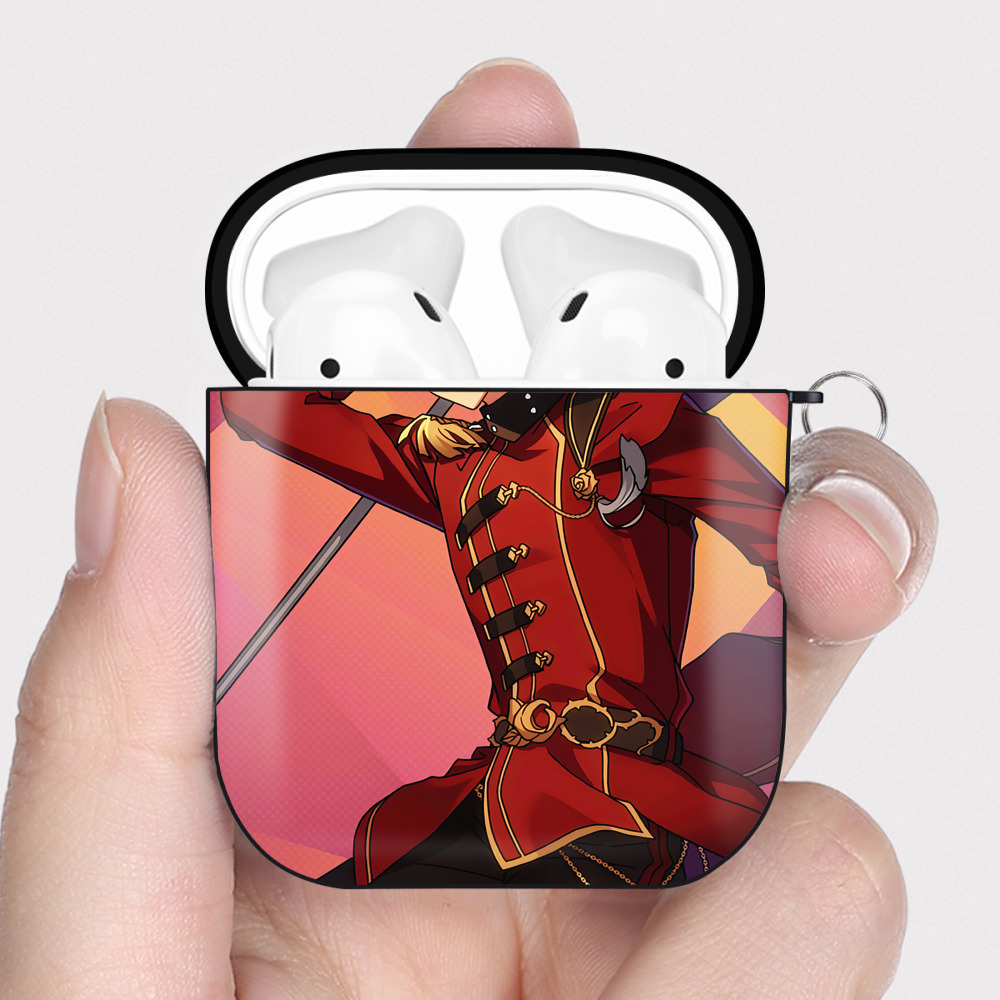 （画像用） あんさんぶるスターズ! Ensemble Stars AirPods 第2世代保護ケース ハードシェル ブラック 耐衝撃・防指紋・カラビナ付き
