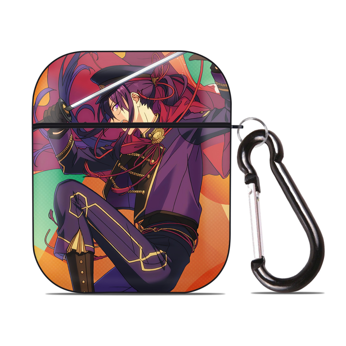 （画像用） あんさんぶるスターズ! Ensemble Stars AirPods 第2世代保護ケース ハードシェル ブラック 耐衝撃・防指紋・カラビナ付き