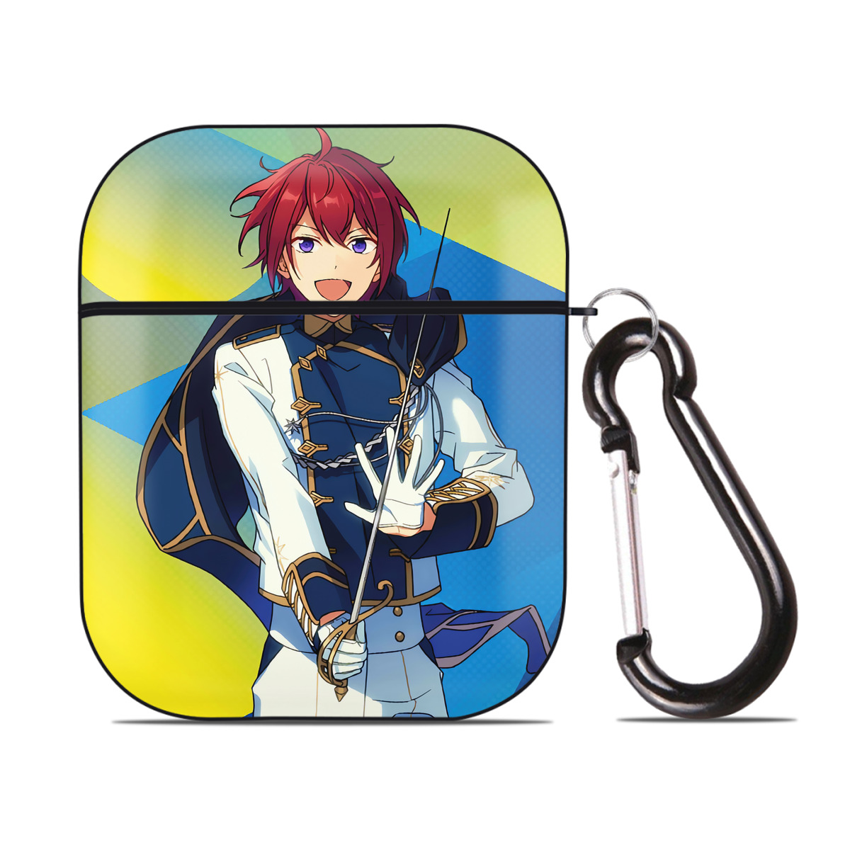 （画像用） あんさんぶるスターズ! Ensemble Stars AirPods 第2世代保護ケース ハードシェル ブラック 耐衝撃・防指紋・カラビナ付き
