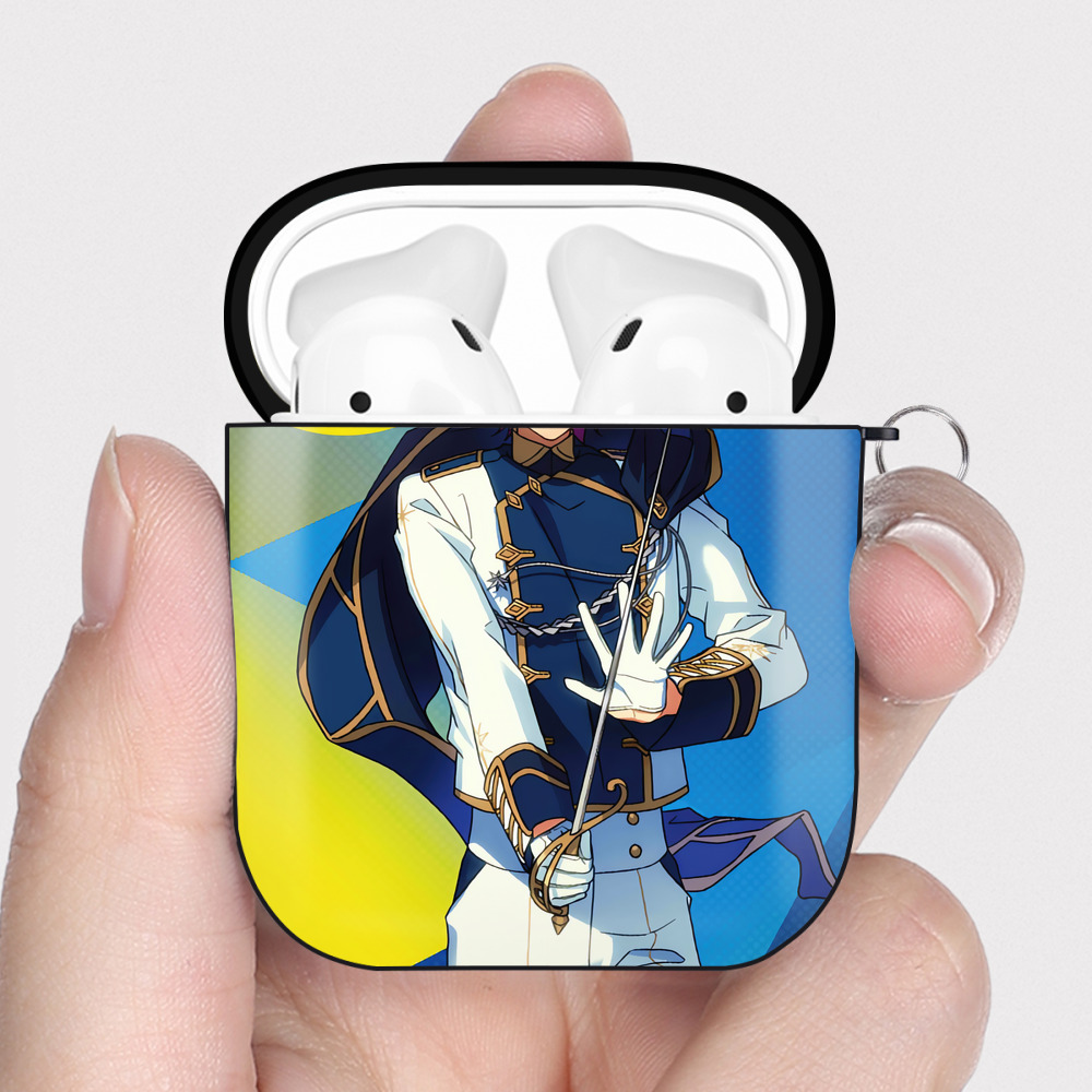 （画像用） あんさんぶるスターズ! Ensemble Stars AirPods 第2世代保護ケース ハードシェル ブラック 耐衝撃・防指紋・カラビナ付き