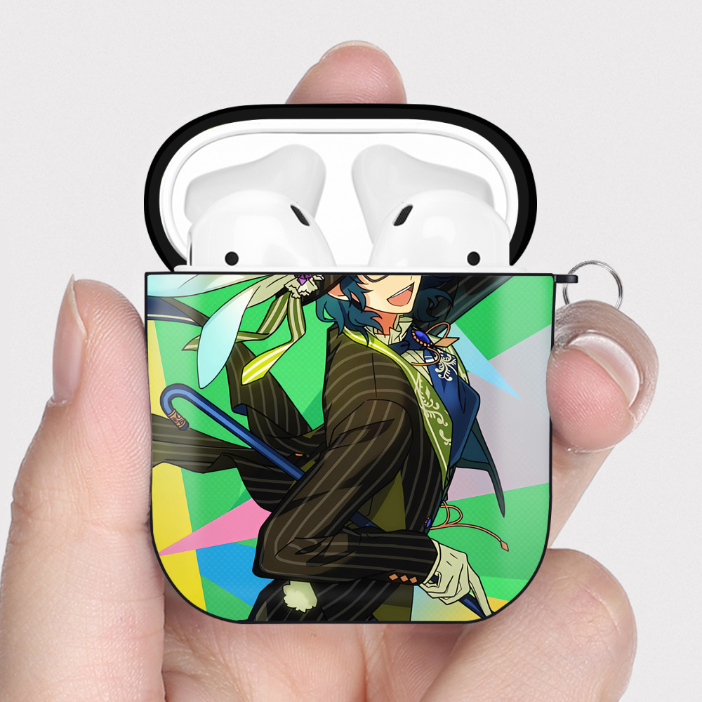 （画像用） あんさんぶるスターズ! Ensemble Stars AirPods 第2世代保護ケース ハードシェル ブラック 耐衝撃・防指紋・カラビナ付き