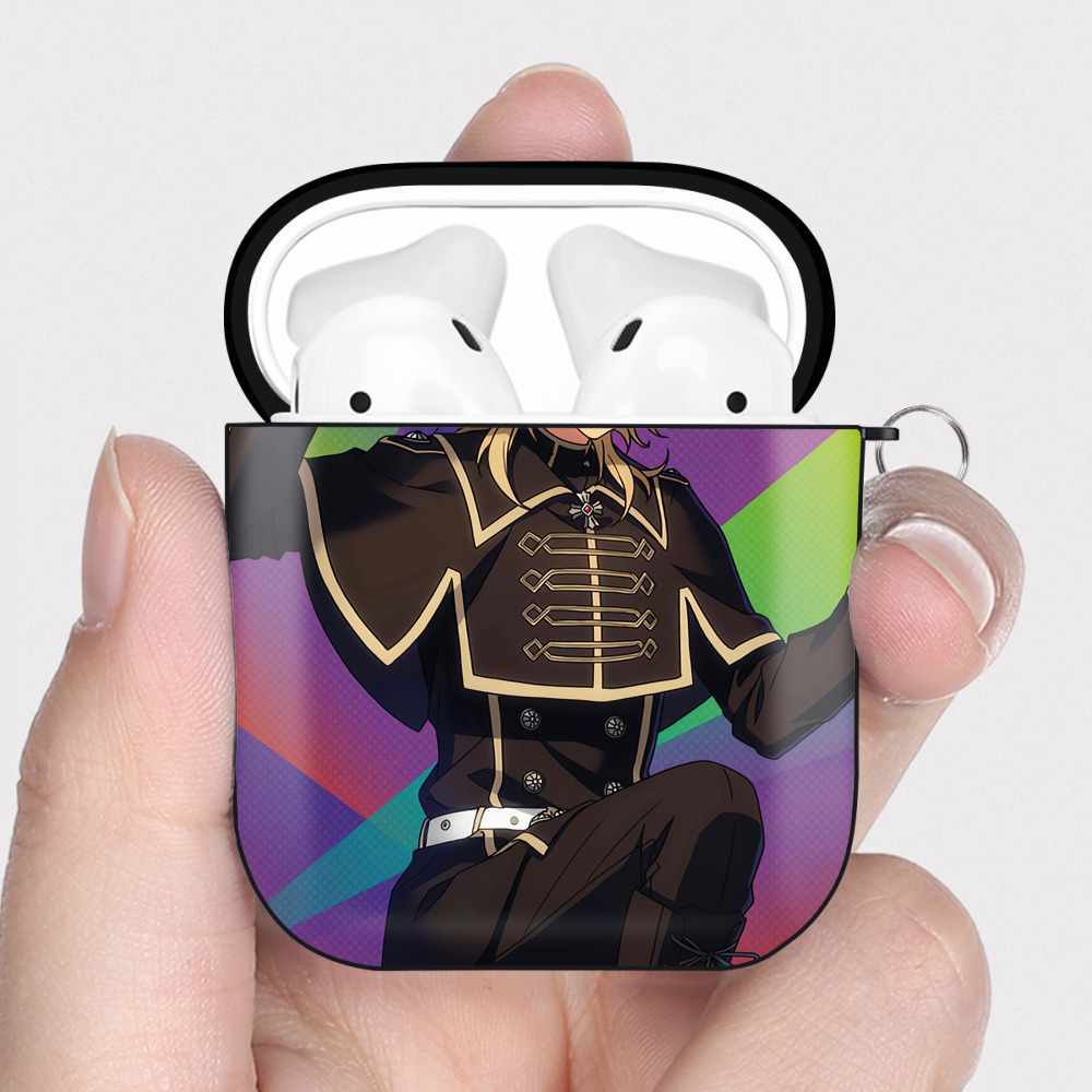 （画像用） あんさんぶるスターズ! Ensemble Stars AirPods 第2世代保護ケース ハードシェル ブラック 耐衝撃・防指紋・カラビナ付き