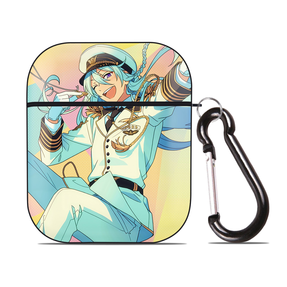 （画像用） あんさんぶるスターズ! Ensemble Stars AirPods 第2世代保護ケース ハードシェル ブラック 耐衝撃・防指紋・カラビナ付き