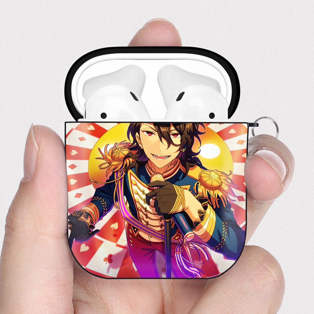 （画像用） あんさんぶるスターズ! Ensemble Stars AirPods 第2世代保護ケース ハードシェル ブラック 耐衝撃・防指紋・カラビナ付き