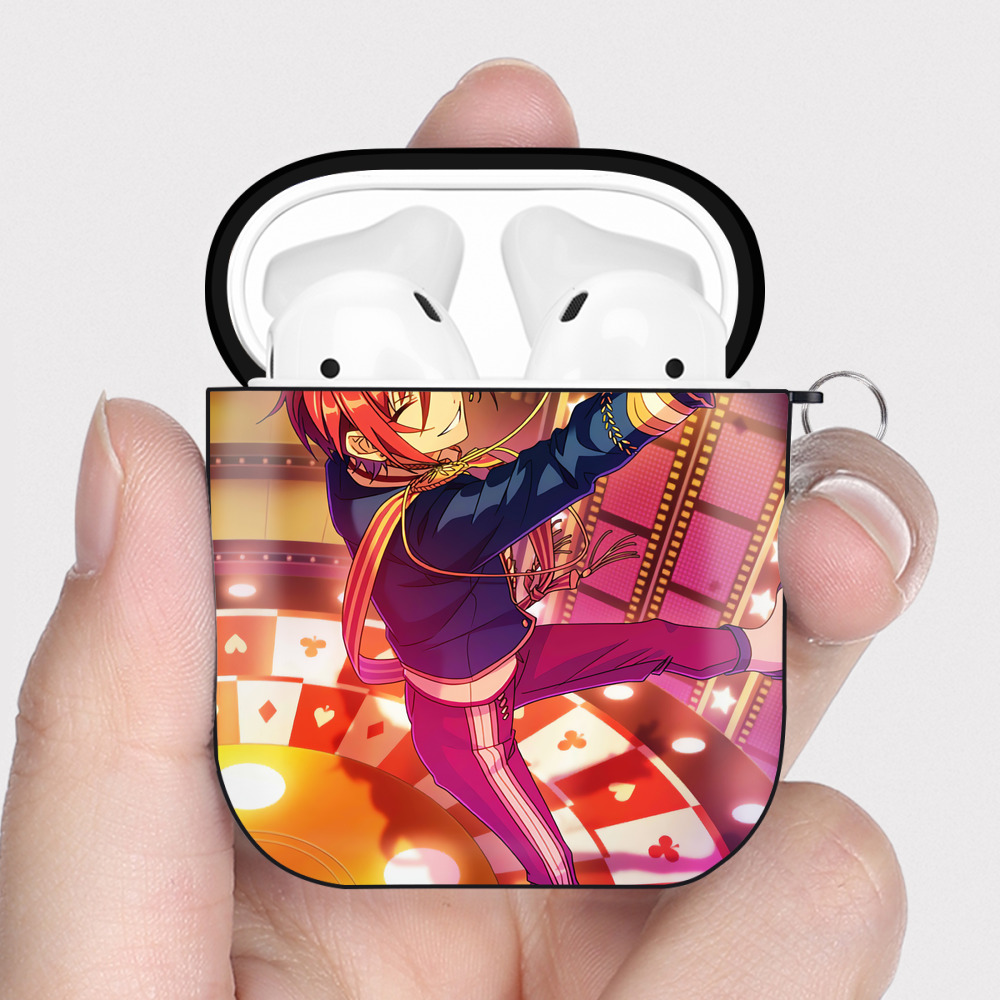 （画像用） あんさんぶるスターズ! Ensemble Stars AirPods 第2世代保護ケース ハードシェル ブラック 耐衝撃・防指紋・カラビナ付き