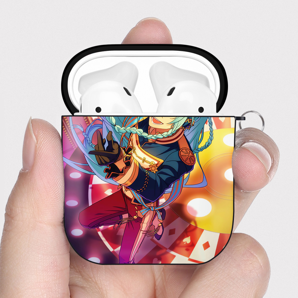 （画像用） あんさんぶるスターズ! Ensemble Stars AirPods 第2世代保護ケース ハードシェル ブラック 耐衝撃・防指紋・カラビナ付き