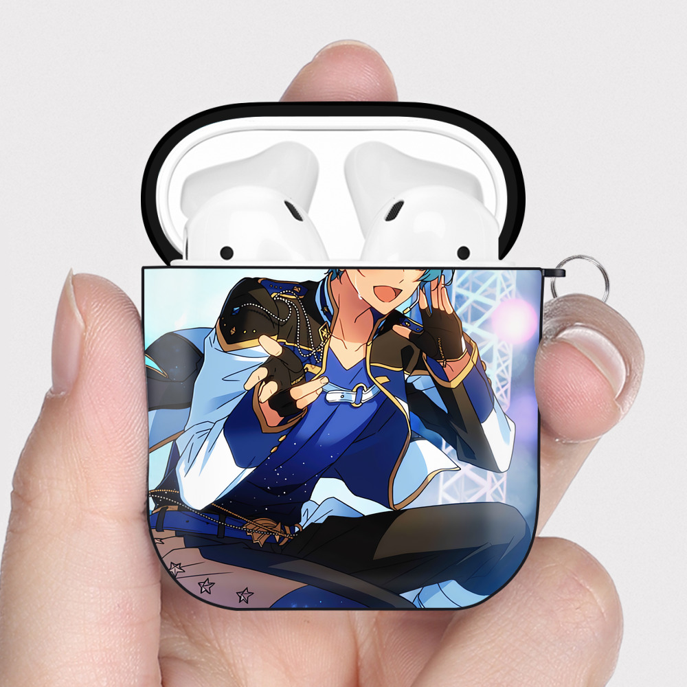 （画像用） あんさんぶるスターズ! Ensemble Stars AirPods 第2世代保護ケース ハードシェル ブラック 耐衝撃・防指紋・カラビナ付き