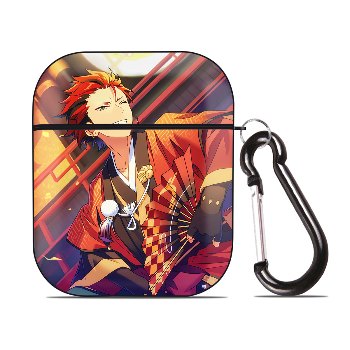 （画像用） あんさんぶるスターズ! Ensemble Stars AirPods 第2世代保護ケース ハードシェル ブラック 耐衝撃・防指紋・カラビナ付き