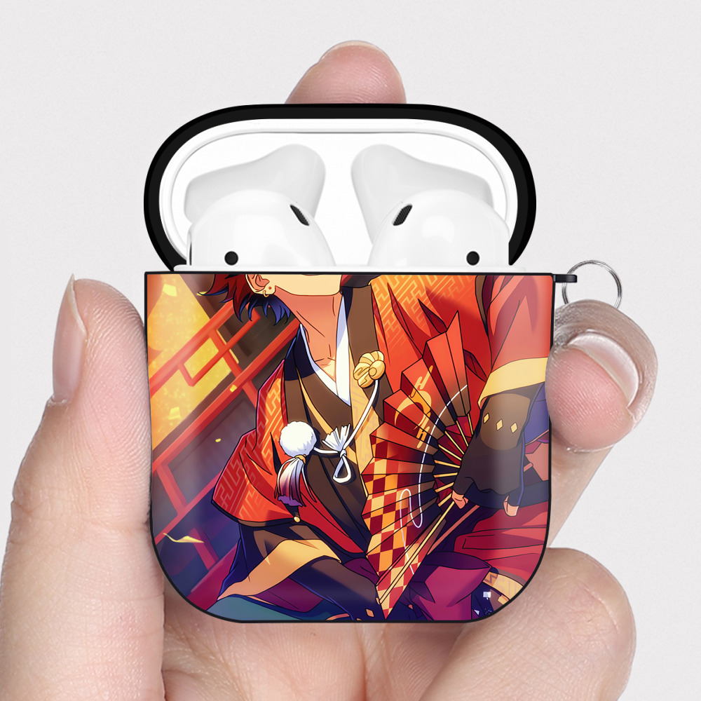 （画像用） あんさんぶるスターズ! Ensemble Stars AirPods 第2世代保護ケース ハードシェル ブラック 耐衝撃・防指紋・カラビナ付き