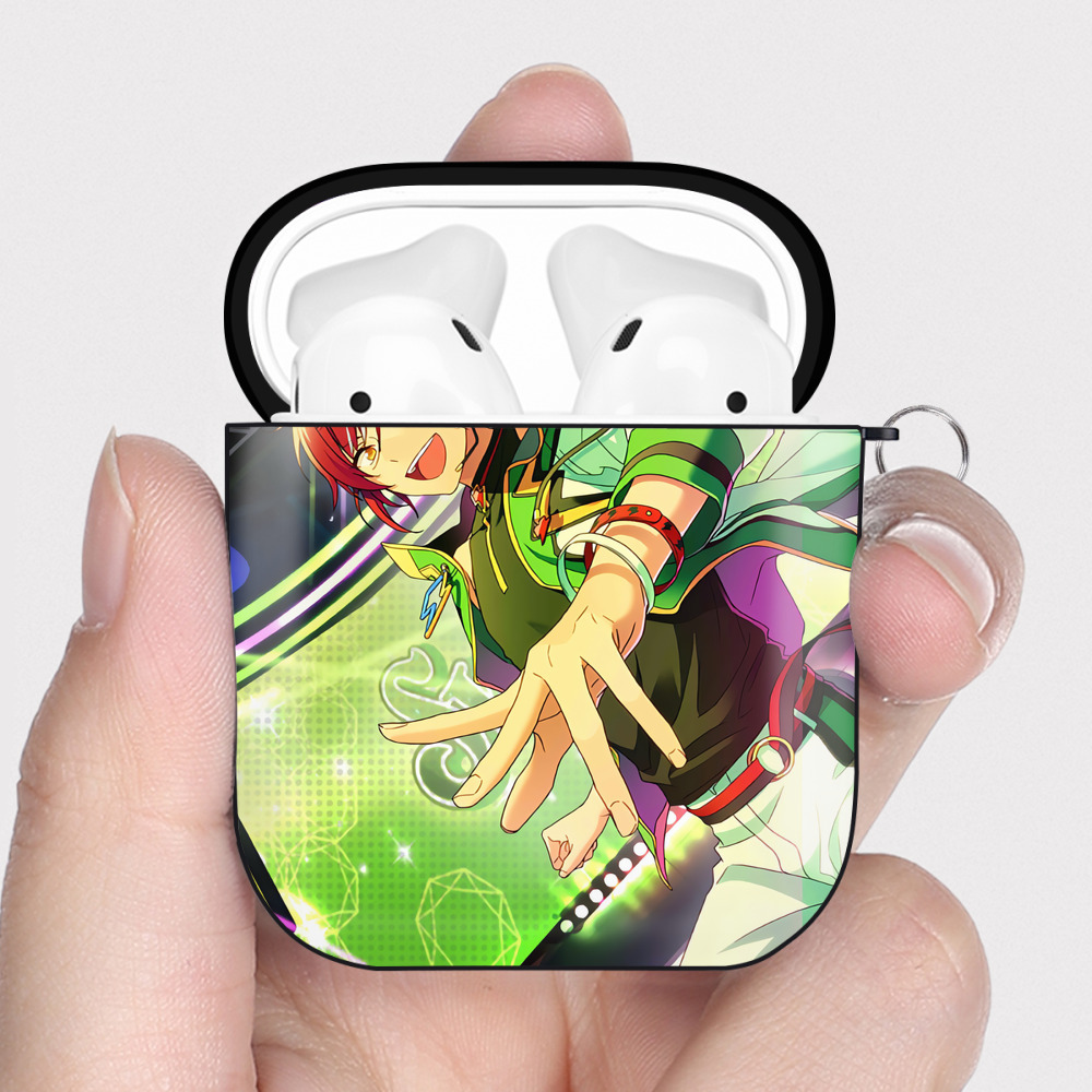 （画像用） あんさんぶるスターズ! Ensemble Stars AirPods 第2世代保護ケース ハードシェル ブラック 耐衝撃・防指紋・カラビナ付き