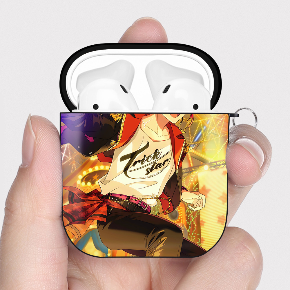 （画像用） あんさんぶるスターズ! Ensemble Stars AirPods 第2世代保護ケース ハードシェル ブラック 耐衝撃・防指紋・カラビナ付き