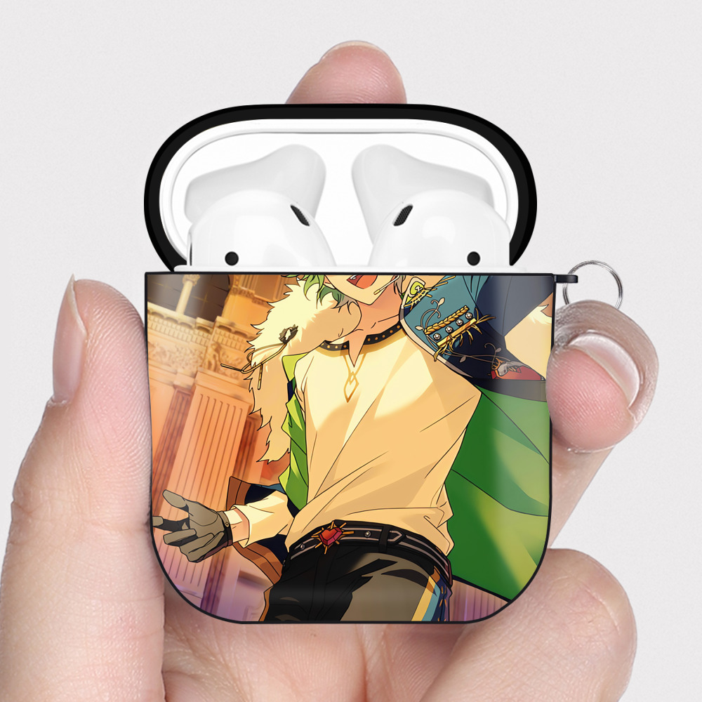（画像用） あんさんぶるスターズ! Ensemble Stars AirPods 第2世代保護ケース ハードシェル ブラック 耐衝撃・防指紋・カラビナ付き