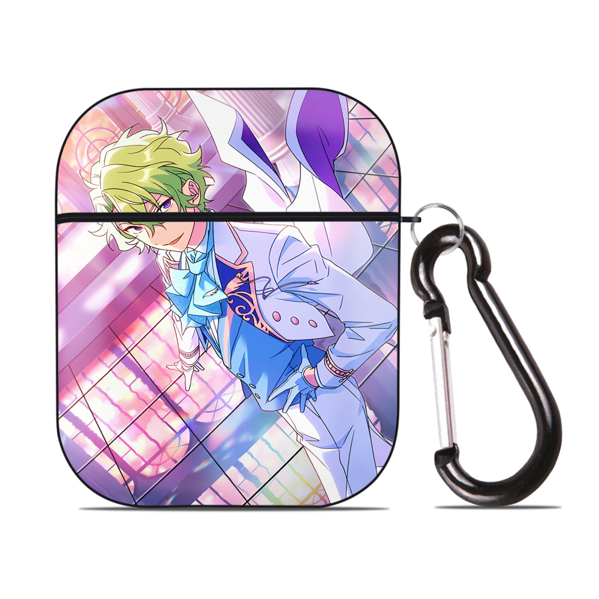 （画像用） あんさんぶるスターズ! Ensemble Stars AirPods 第2世代保護ケース ハードシェル ブラック 耐衝撃・防指紋・カラビナ付き