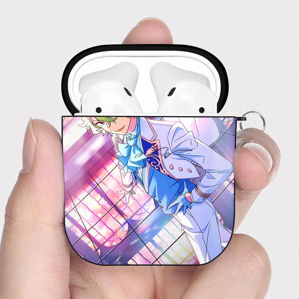 （画像用） あんさんぶるスターズ! Ensemble Stars AirPods 第2世代保護ケース ハードシェル ブラック 耐衝撃・防指紋・カラビナ付き