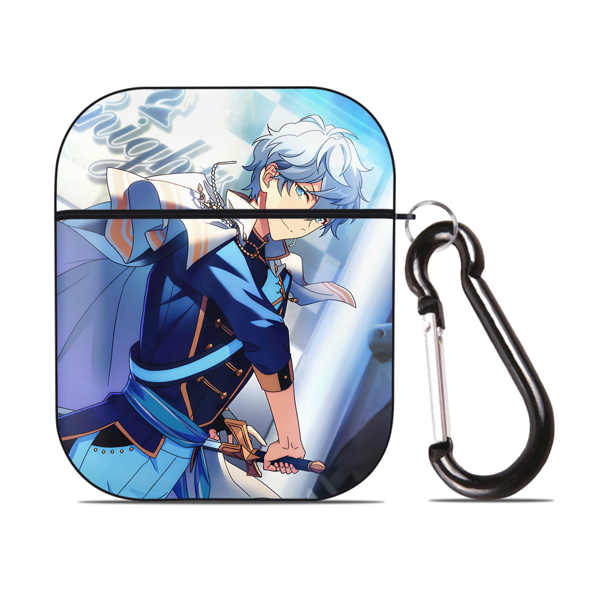 （画像用） あんさんぶるスターズ! Ensemble Stars AirPods 第2世代保護ケース ハードシェル ブラック 耐衝撃・防指紋・カラビナ付き
